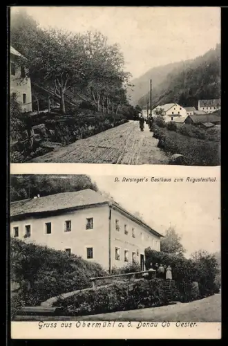 AK Kirchberg ob der Donau, Obermühl an der Donau, R. Reisingers Gasthaus zum Augustenthal