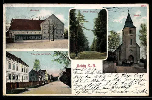 AK Nobitz, Gasthof, Kirche, Altenburgerstrasse