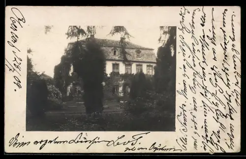 Foto-AK Oberurff, Herrenhaus mit Garten