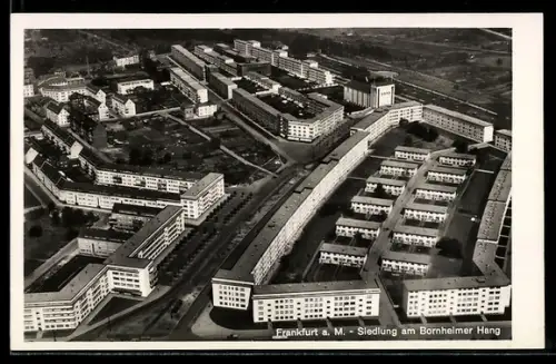AK Frankfurt, Siedlung am Bornhelmer Hang - Luftbild