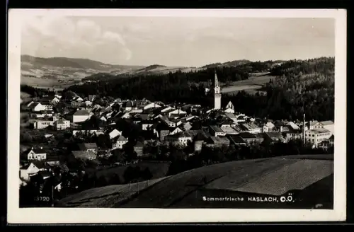 AK Haslach /Oberdonau, Ortsansicht mit der Kirche