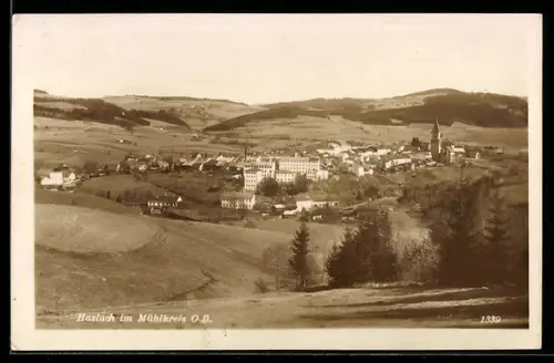 AK Haslach im Mühlkreis, Teilansicht mit Kirche
