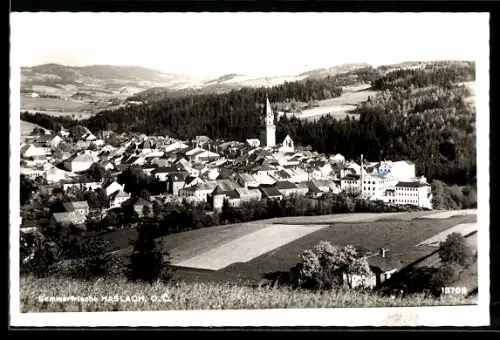 AK Haslach /O. Ö., Teilansicht mit Kirche