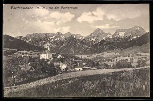AK Vorderstoder, Panorama mit Prielgruppe