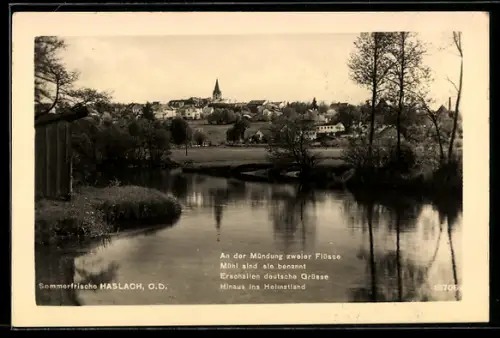 AK Haslach, Panorama vom Flussufer aus