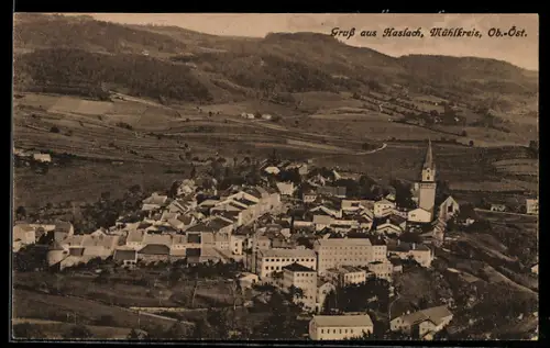 AK Haslach /Mühlkreis, Teilansicht mit Kirche