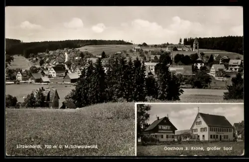 AK Lützenhardt /Schwarzwald, Gasthaus zur Krone, grosser Saal, Teilansicht