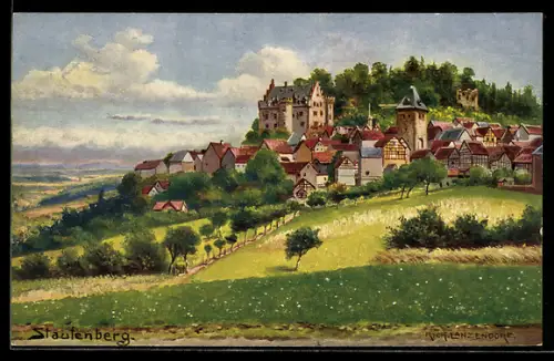 AK Staufenberg, Teilansicht mit Burg