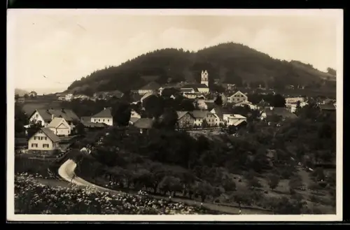 AK Schönberg i. bay. Wald, Teilansicht mit Kirche
