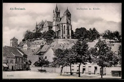AK Alt-Breisach, Marktplatz mit Kirche
