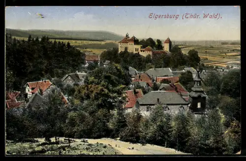 AK Elgersburg /Thür. Wald, Teilansicht aus der Luft