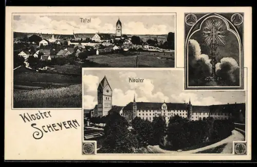 AK Scheyern, Kloster, Totalansicht, Kreuzreliquie