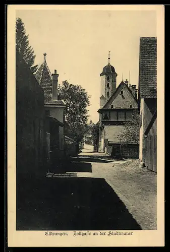 AK Ellwangen, Zollgasse an der Stadtmauer