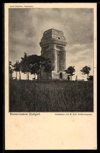 AK Stuttgart, Blick zur Bismarcksäule