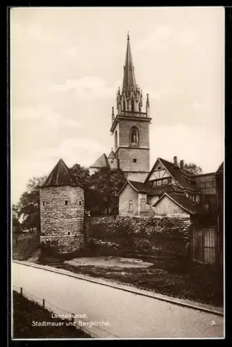 AK Langensalza, Stadtmauer und Bergkirche