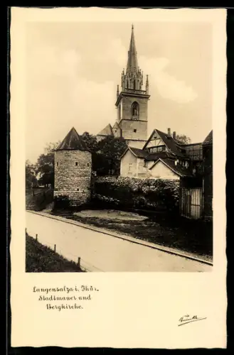 AK Langensalza i. Thür., Stadtmauer und Bergkirche