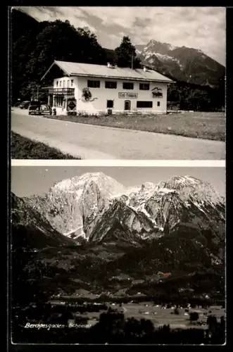 AK Berchtesgaden-Schönau, Cafe Friedrich, Panorama