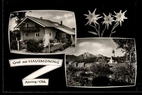 AK Ainring /Obb., Hausmoning, Wohnhaus, Kirche, Edelweiss