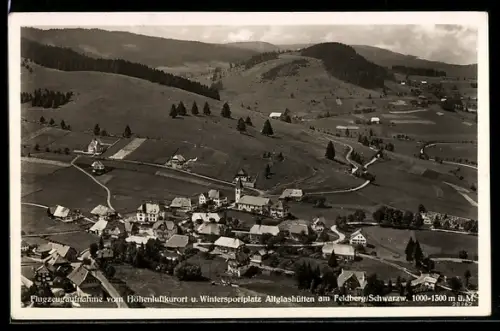 AK Altglashütten am Feldberg / Schwarzw., Teilansicht vom Flugzeug aus