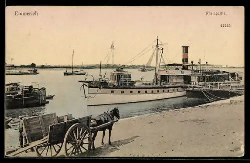 AK Emmerich, Rheinpartie mit Dampfer