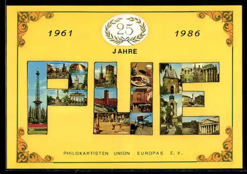 AK Berlin, Philokartisten Union Europas, Ansichtskartenbörse, 25-jähriges Jubiläum 1986