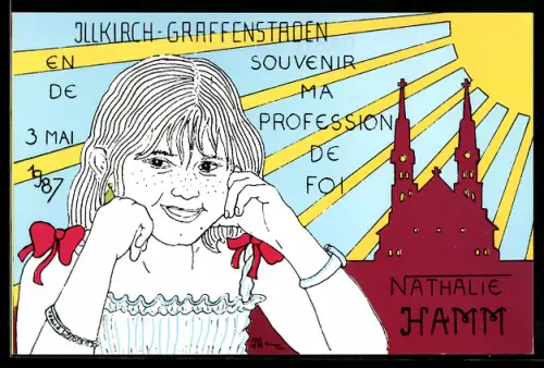 AK Illkirch-Graffenstaden, Nathalia Hamm, Ansichtskartenbörse 1987
