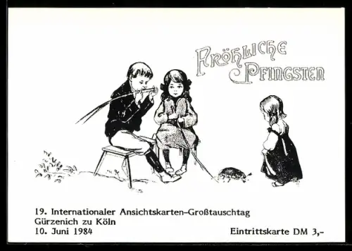 AK Köln, 19. Internationaler Ansichtskarten-Grosstauschtag im Gürzenich, Ansichtskartenbörse im Jahr 1984