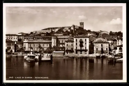 AK Desenzano, Hafenansicht mit Dampfer und Albergo Reale Mayer