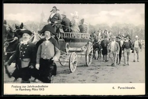 AK Hamburg, Festzug zur Jahrhundertfeier März 1913, Punschbowle