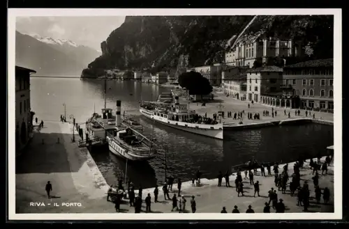 AK Riva, Il Porto, Hafen aus der Vogelschau