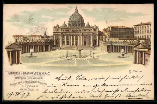 Lithographie Rom, San Pietro