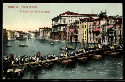 AK Venezia, Canal Grande, Processione del Redentore