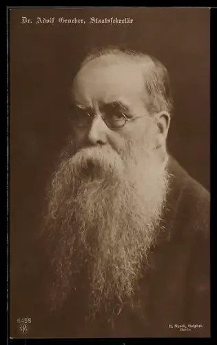 AK Portrait Dr. Adolf Groeber, Staatssekretär