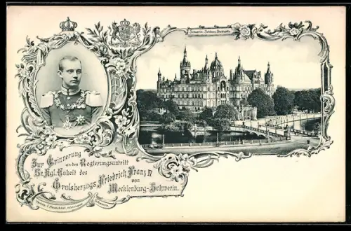 AK Schwerin, Grossherzog Friedrich Franz IV. von Mecklenburg-Schwerin, Schloss Schwerin