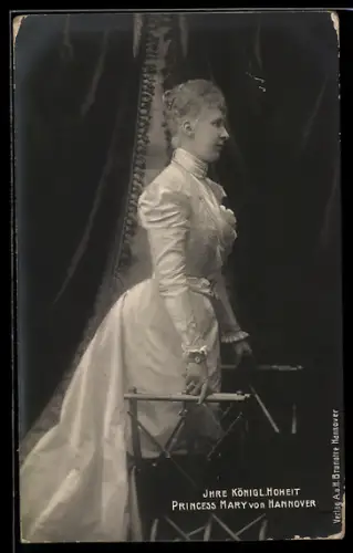AK Princes Mary von Hannover im weissen Kleid