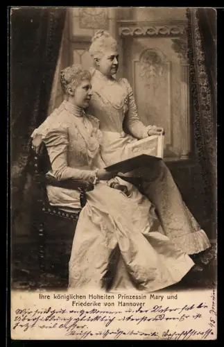 AK Ihre königlichen Hoheiten Prinzessin Mary & Frederike von Hannover