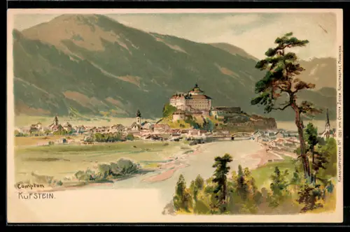 Künstler-AK Edward Theodore Compton: Kufstein, Panoramablick auf die Ortschaft