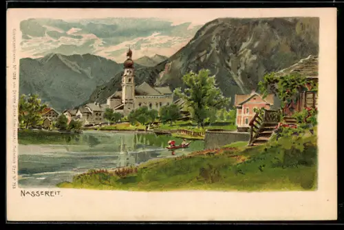 Künstler-AK Edward Theodore Compton: Nassereit, Teilansicht mit Blick zur Kirche