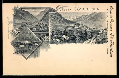 AK Göschenen, Gotthard-Tunnel, Blick in den Ort