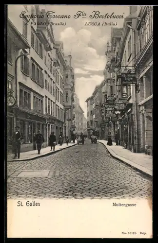 AK St. Gallen, Blick in die Multergasse