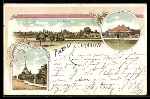 Lithographie Cernilov, Dum dra Pekare, Chram sv. Stepána