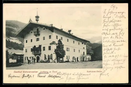 AK Jochberg in Tirol, Gasthof Schwarzadler, Radfahrer-Union