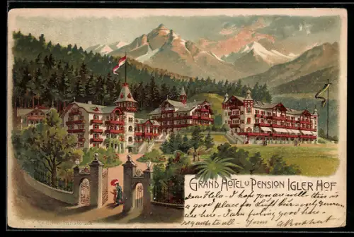 Lithographie Igls, Grand Hotel Iglerhof