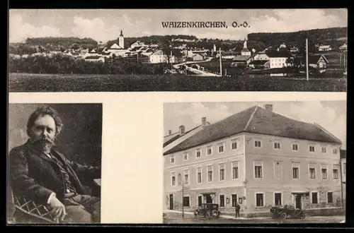 AK Waizenkirchen /O.-Ö., Dr. Wilhelm Kienzl, Geburtshaus, Gasthaus zum weissen Lamm