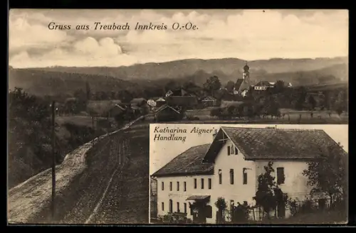 AK Treubach /Innkreis, Katharina Aigner`s Handlung, Ortsansicht
