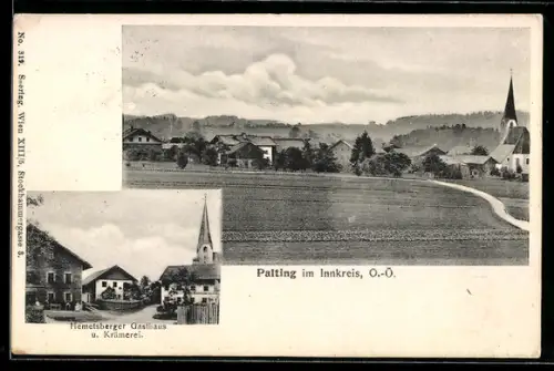 AK Palting im Innkreis, Heimetsberger Gasthaus und Krämerei, Ortsansicht