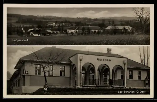 AK Bad Scharten, Heilbad, Blick auf Leppersdorf