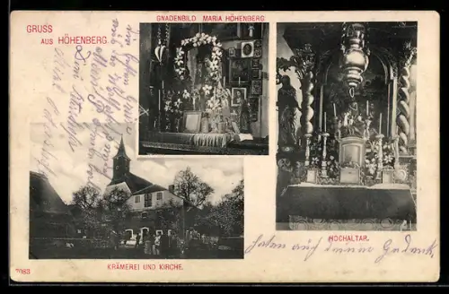 AK Höhenberg, Krämerei und Kirche, Hochaltar
