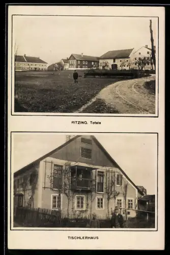 AK Ritzing, Tischlerhaus, Partie im Ort