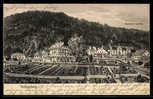 Künstler-AK Hans Pernat unsign.: Voithenberg, Gesamtansicht des Ortes